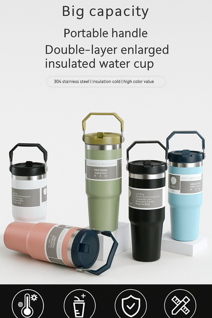 The TiTi's Flip Straw Tumbler with Dazzling Handle | 20 /30 OZ