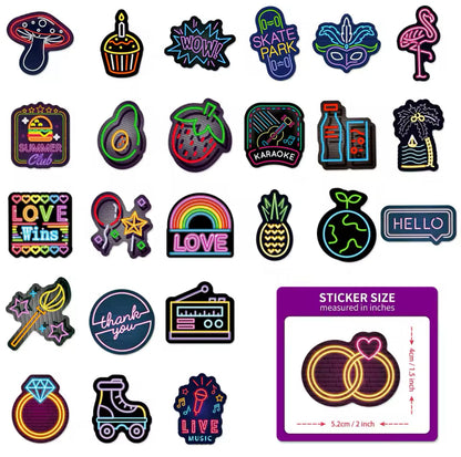 50PCS Neon Waterproof Graffiti Stickers – Creative & Colorful