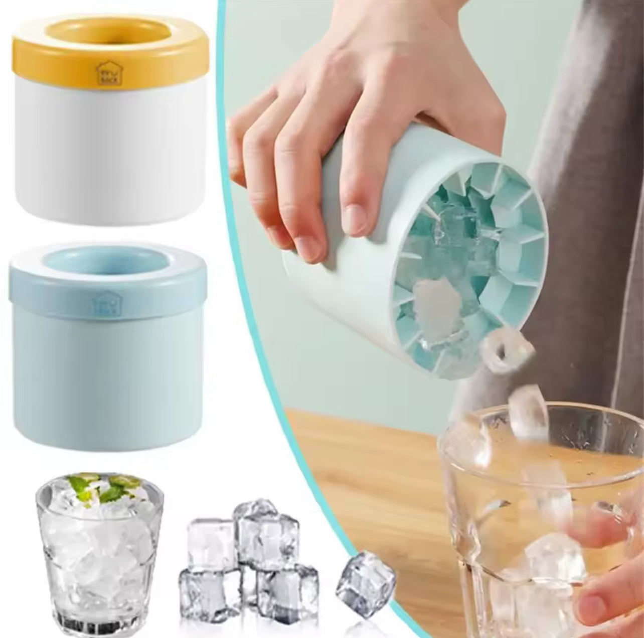 Silicone Ice Cube Mold for Tumblers – DIY Freezer Bucket for Perfect Fit Ice