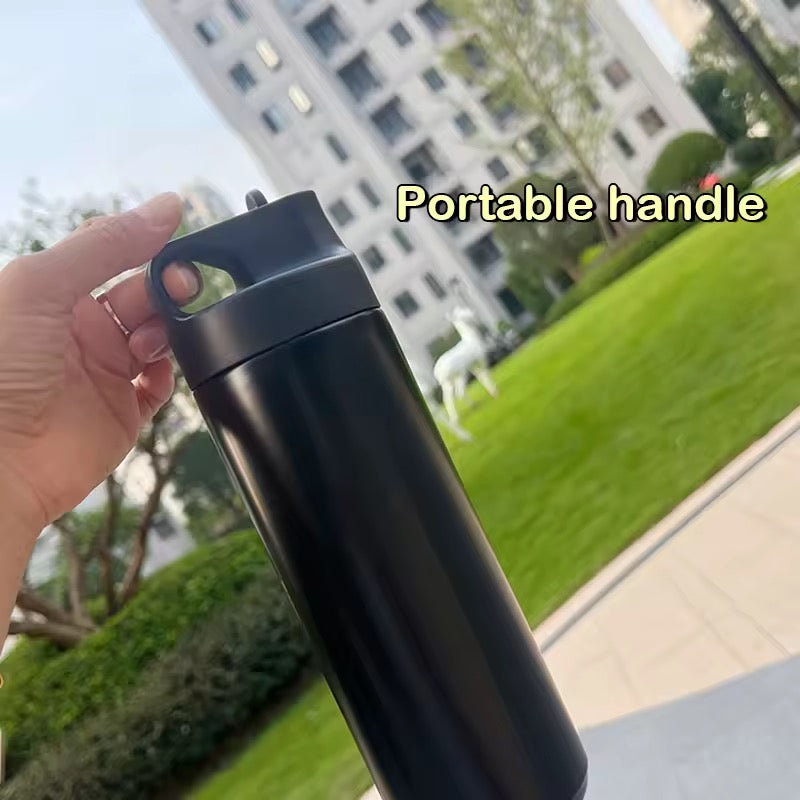 Flask Water Bottle Stainless Steel Straw