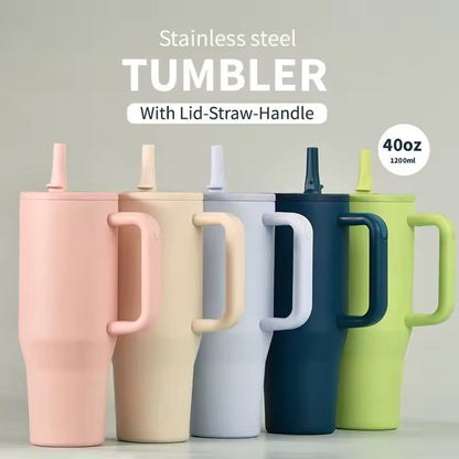 40oz Colorful Stainless Steel Insulated Tumbler with Lid