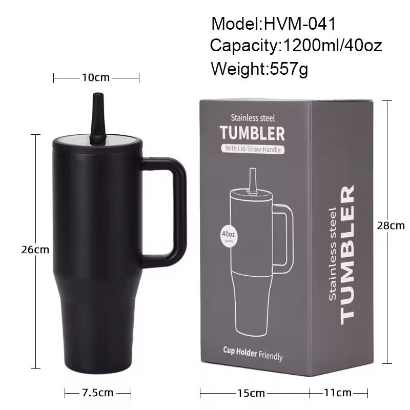 40oz Colorful Stainless Steel Insulated Tumbler with Lid
