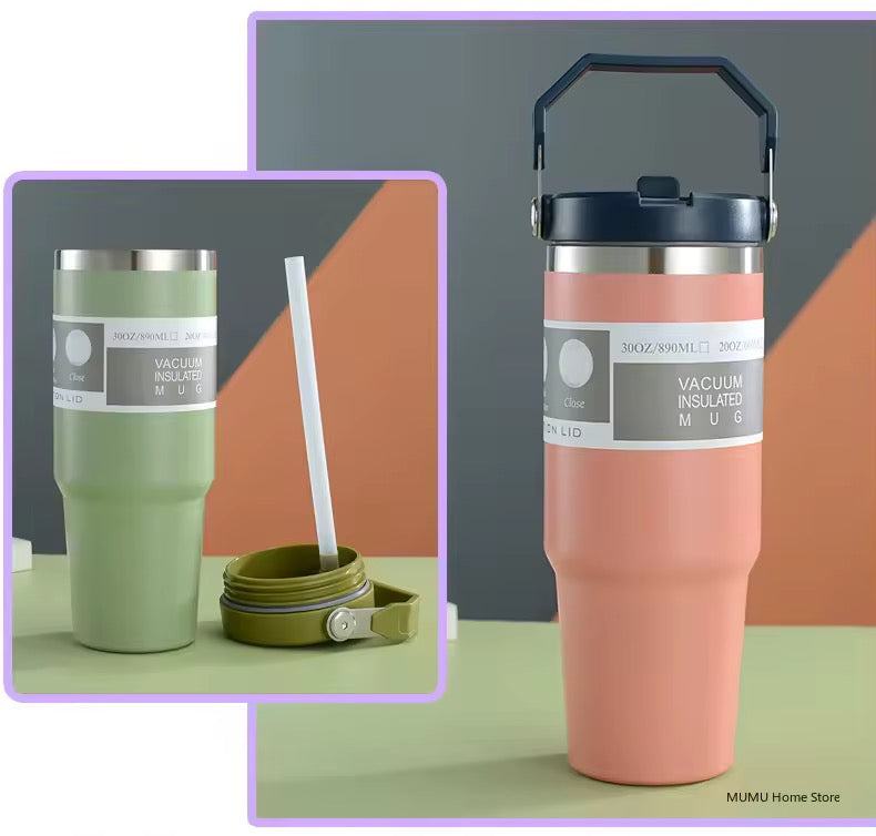 The TiTi's Flip Straw Tumbler with Dazzling Handle | 20 /30 OZ