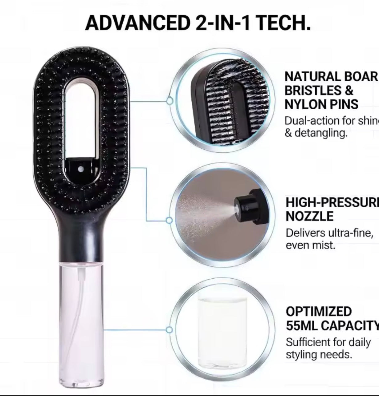 MistBrush™ – The 2-in-1 Spray Brush for Smooth, Tangle-Free Hair