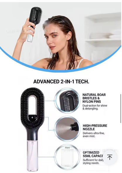 MistBrush™ – The 2-in-1 Spray Brush for Smooth, Tangle-Free Hair