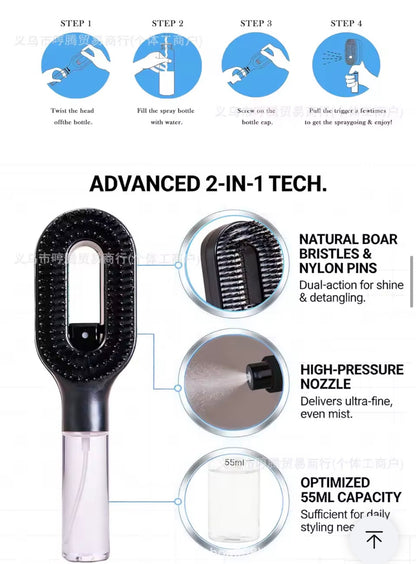 MistBrush™ – The 2-in-1 Spray Brush for Smooth, Tangle-Free Hair